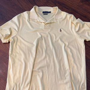 Pima soft touch men’s polo. Light yellow. Polo Ralph lauren. Large.